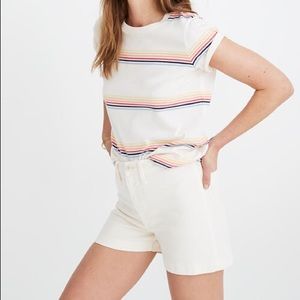 Madewell | White Cream Emmett Jean High Rise Denim Shorts